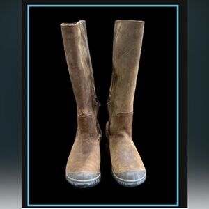 Sorel Brown Leather Tall Combat/Moto Boots